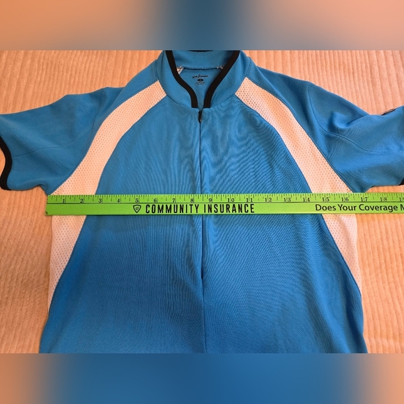 SHEBEEST SKY BLUE & BLACK BICYCLING ATHLETIC TOP. SIZE SMALL. - Picture 8 of 11